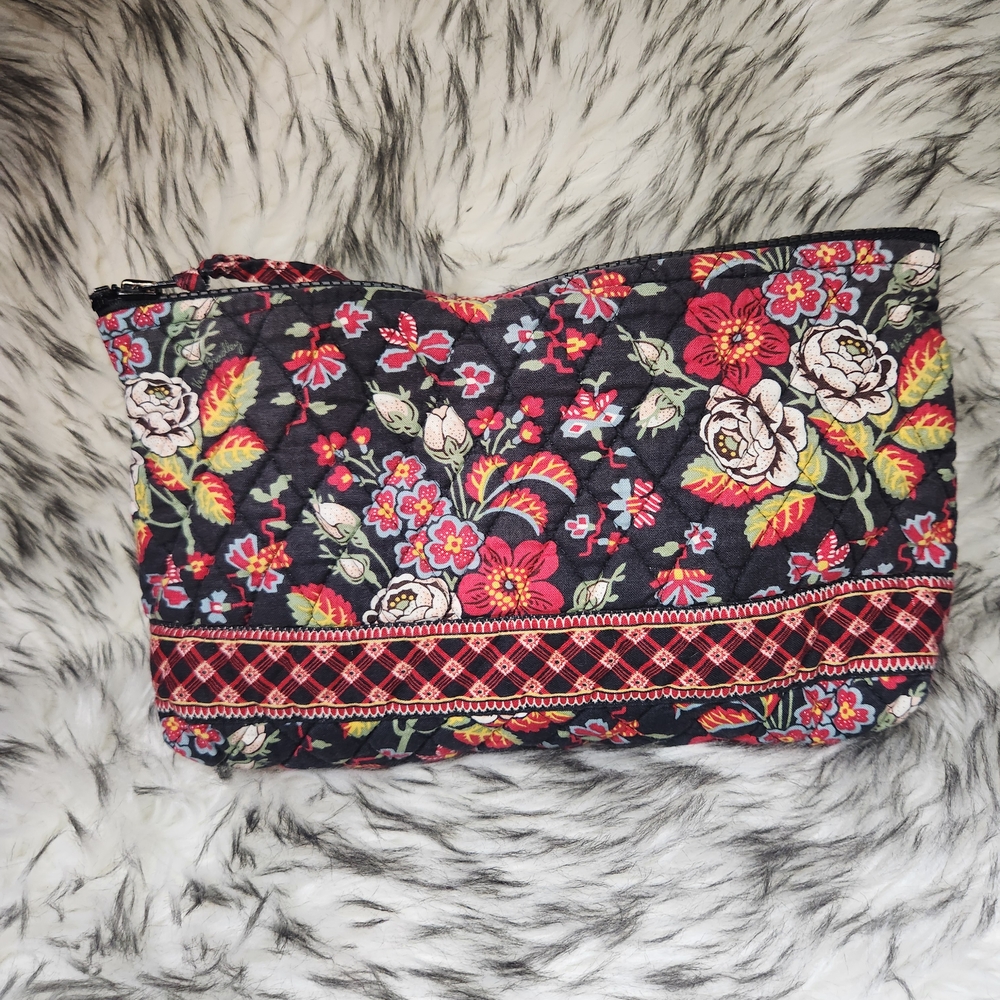 Vera Bradley Black and Red Floral Cosmetic Bag